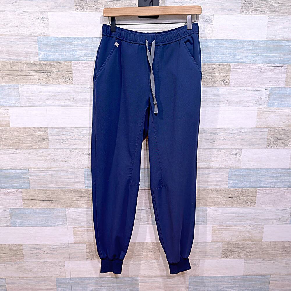 FIGS Technical Stretch Tansen Jogger Scrub Pants Navy Drawstring Mens Small